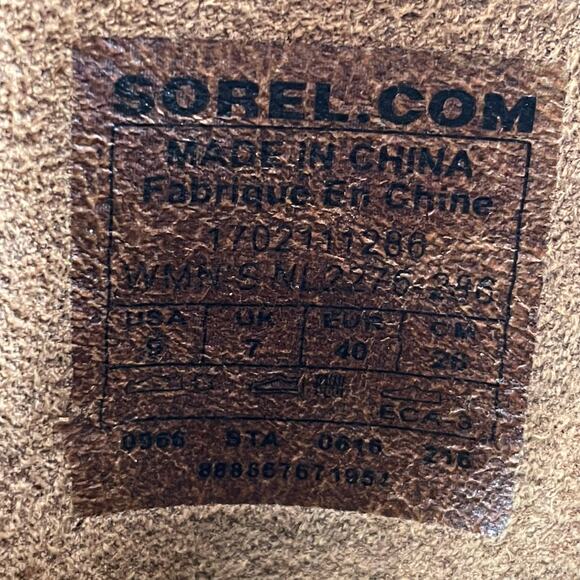 Sorel Cate the Great Elk Black & Tan Knee High Lace Up Suede Boots Size 9 - Picture 12 of 15